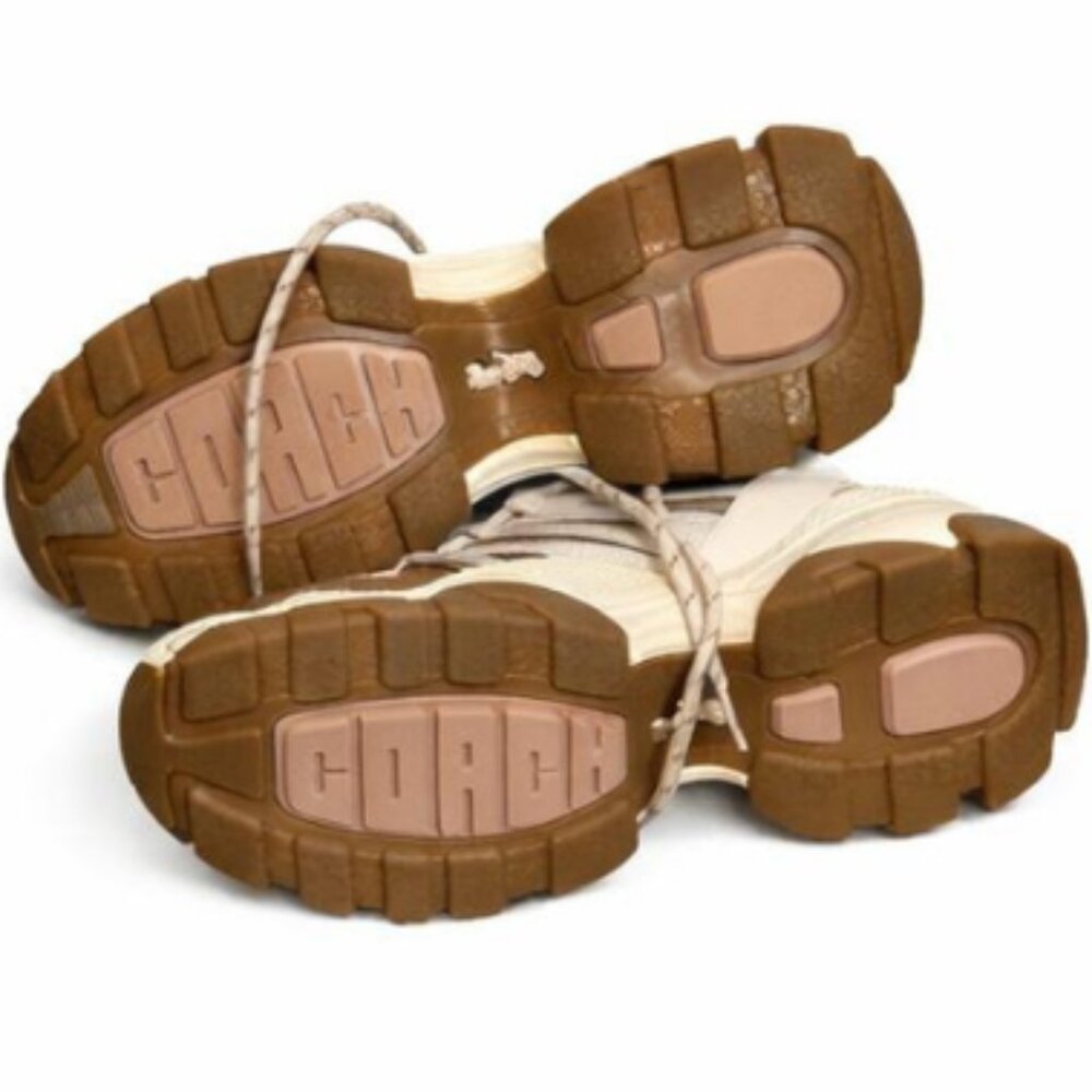 Coach C165 Runner Sneakers Signature Canvas Tan & Chalk Women's Size 10 - Picture 7 of 7